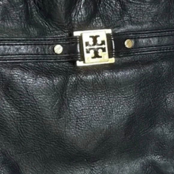 Tory Burch Anniversary Leather Tote in Black EUC Rare - Picture 5 of 6